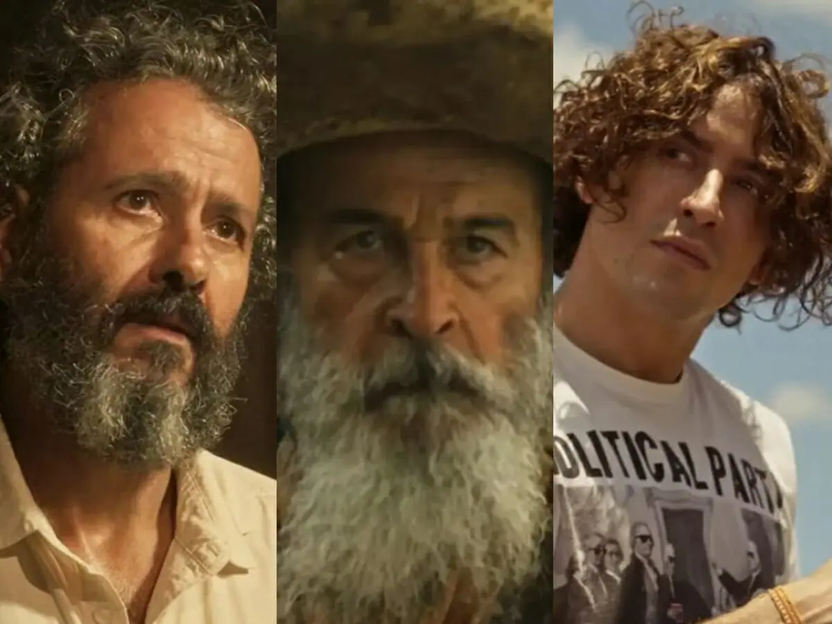José Leôncio (Marcos Palmeira), Velho do Rio (Osmar Prado) e Jove (Jesuíta Barbosa) de Pantanal