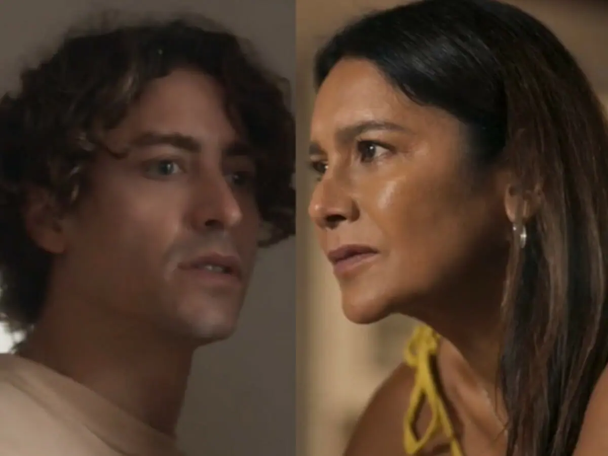 Jove (Jesuíta Barbosa) e Filó (Dira Paes) em Pantanal
