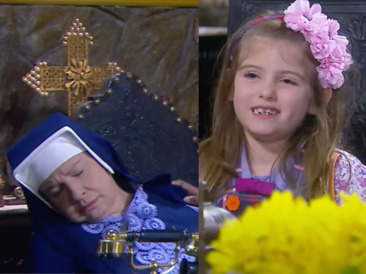 Madre Superiora (Eliana Guttman) e Dulce Maria (Lorena Queiroz) em Carinha de Anjo
