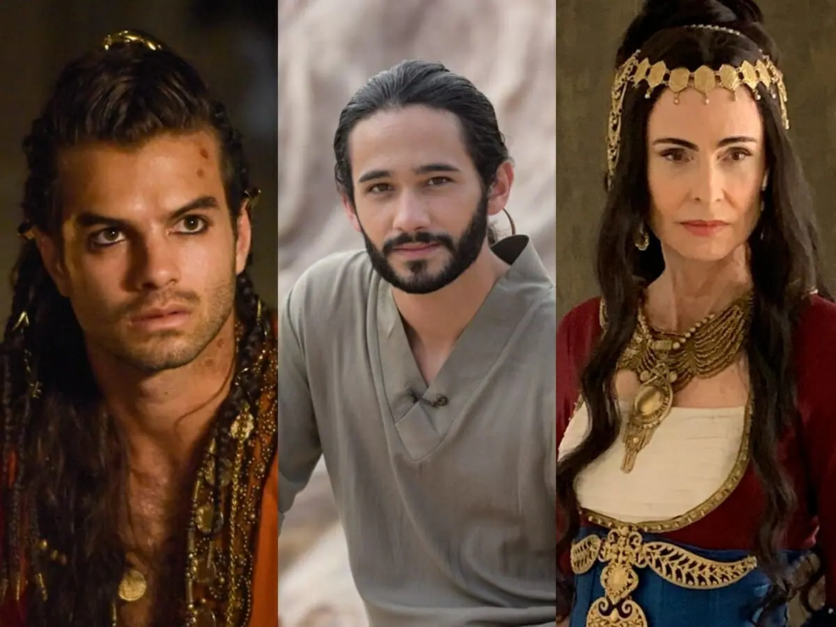 Malquias (Daniel Blanco), Samuel (Rafael Gevú) e Anainér (Silvia Pfeifer) de Reis
