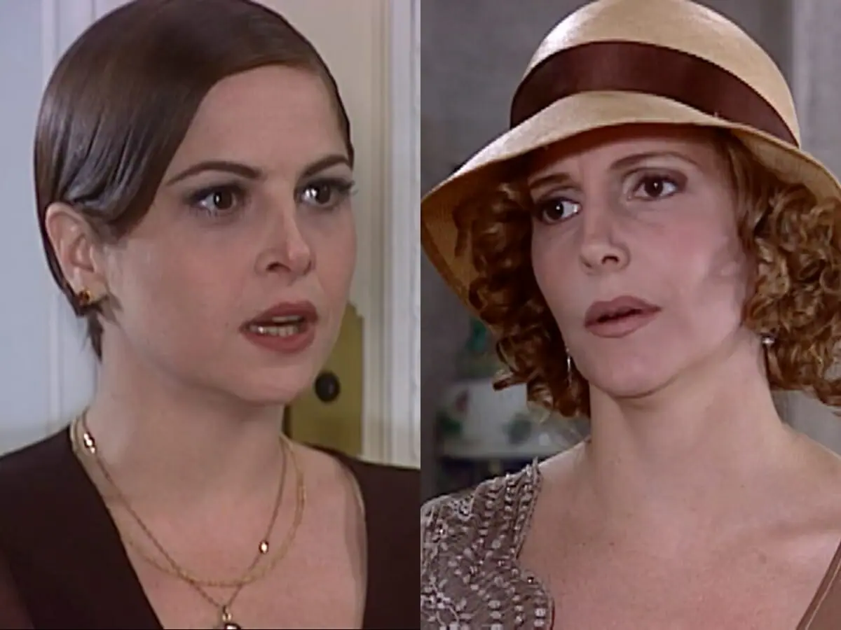 Marcela (Drica Moraes) e Dinorá (Maria Padilha) de O Cravo e a Rosa