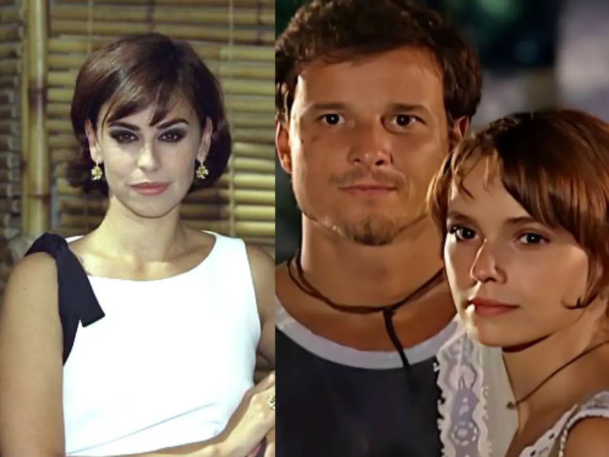 Maysa (Daniela Escobar), Xande (Marcello Novaes) e Mel (Débora Falabella) em O Clone