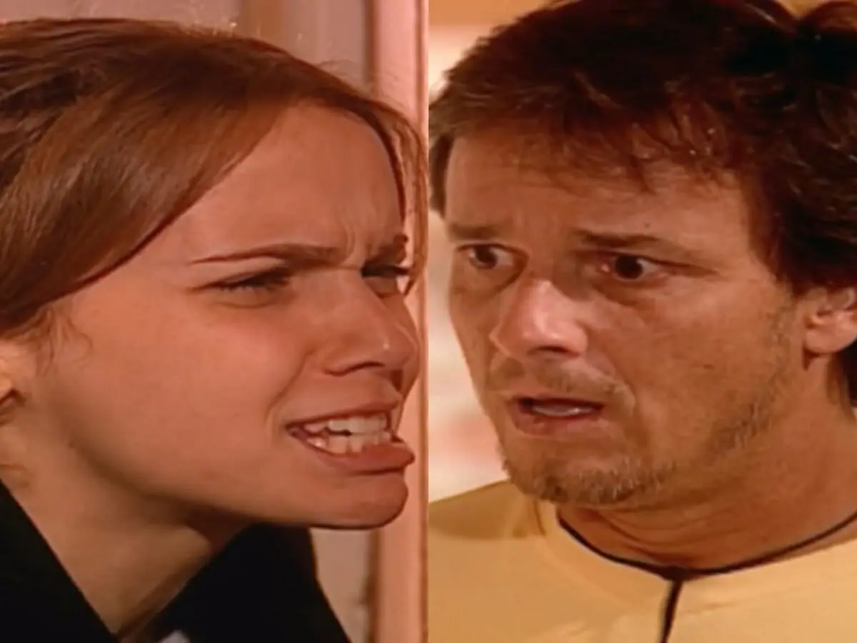 Mel (Débora Falabella) e Xande (Marcello Novaes) de O Clone
