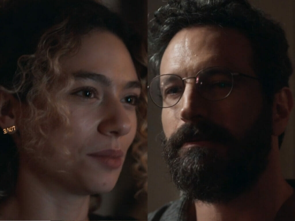 Nayara (Victoria Rossetti) e Gustavo (Caco Ciocler) em Pantanal