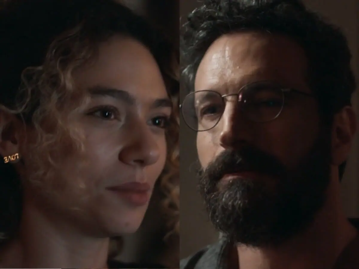 Nayara (Victoria Rossetti) e Gustavo (Caco Ciocler) em Pantanal