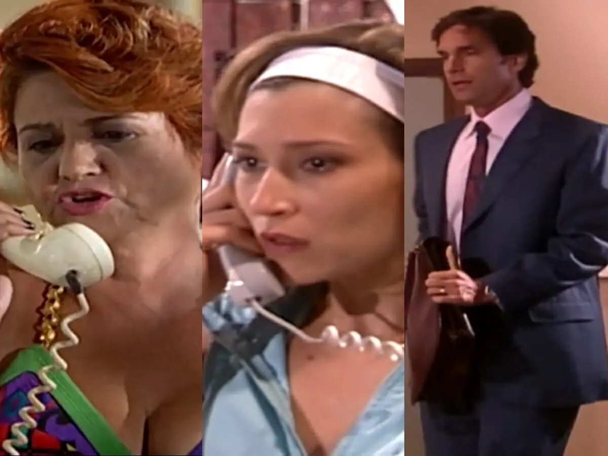 Odete (Mara Marzan), Lidiane (Beth Goulart) e Tavinho (Victor Fasano) de O Clone