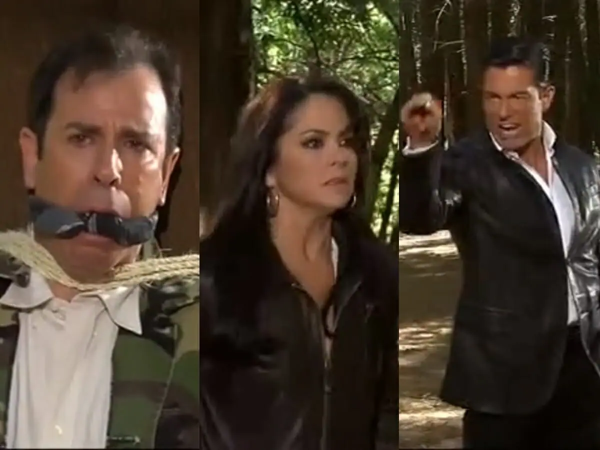 Oregon (Ricardo Silva), Bárbara (Lucero) e Eduardo (Fernando Colunga) de Amanhã é Para Sempre