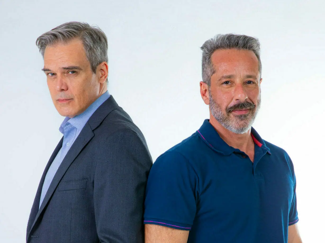 Otto (Dalton Vigh) e Roger (Otávio Martins) em Poliana Moça
