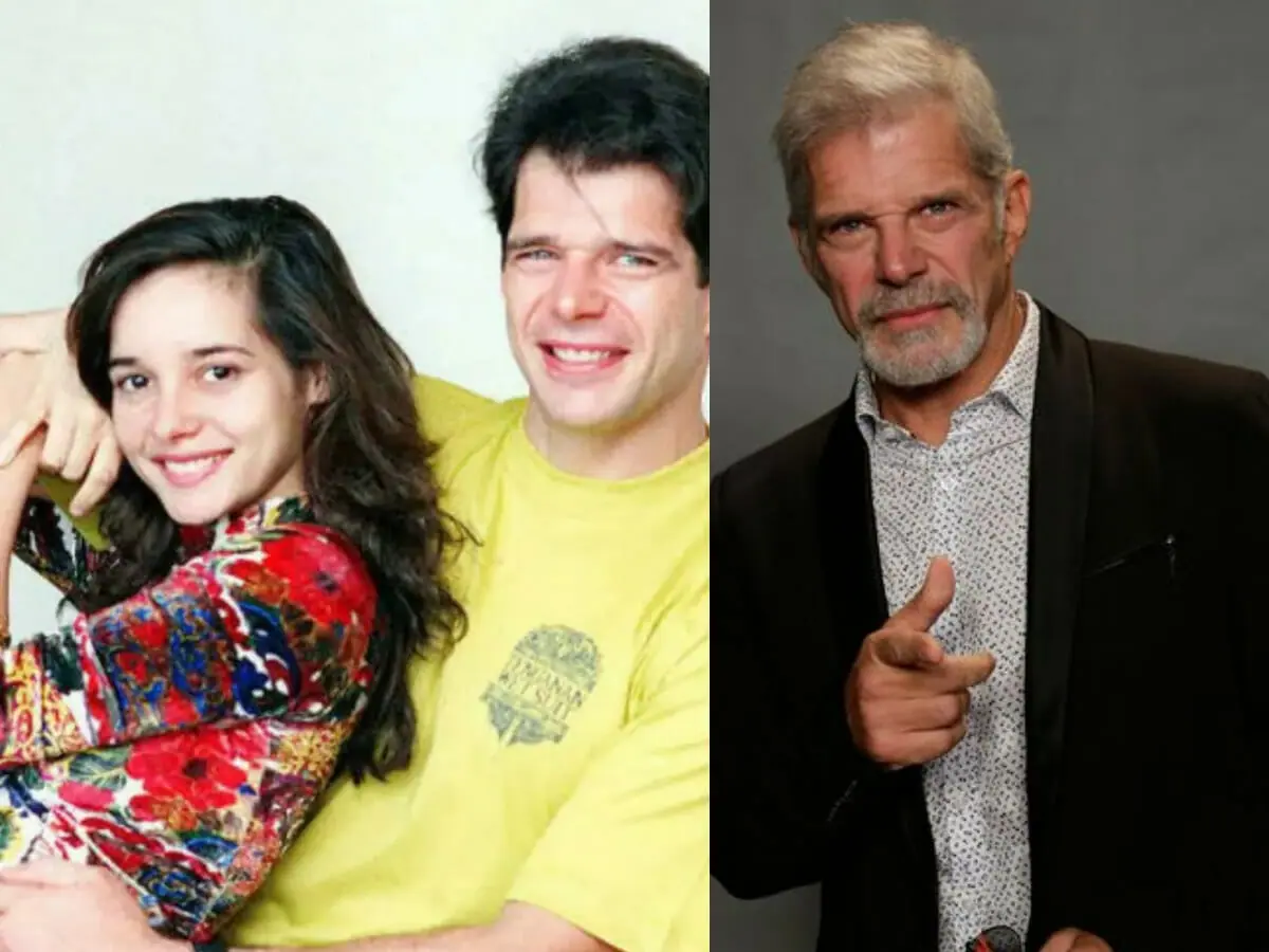 Raul Gazolla com Daniela Perez, morta em 1992; e ao lado ele atualmente