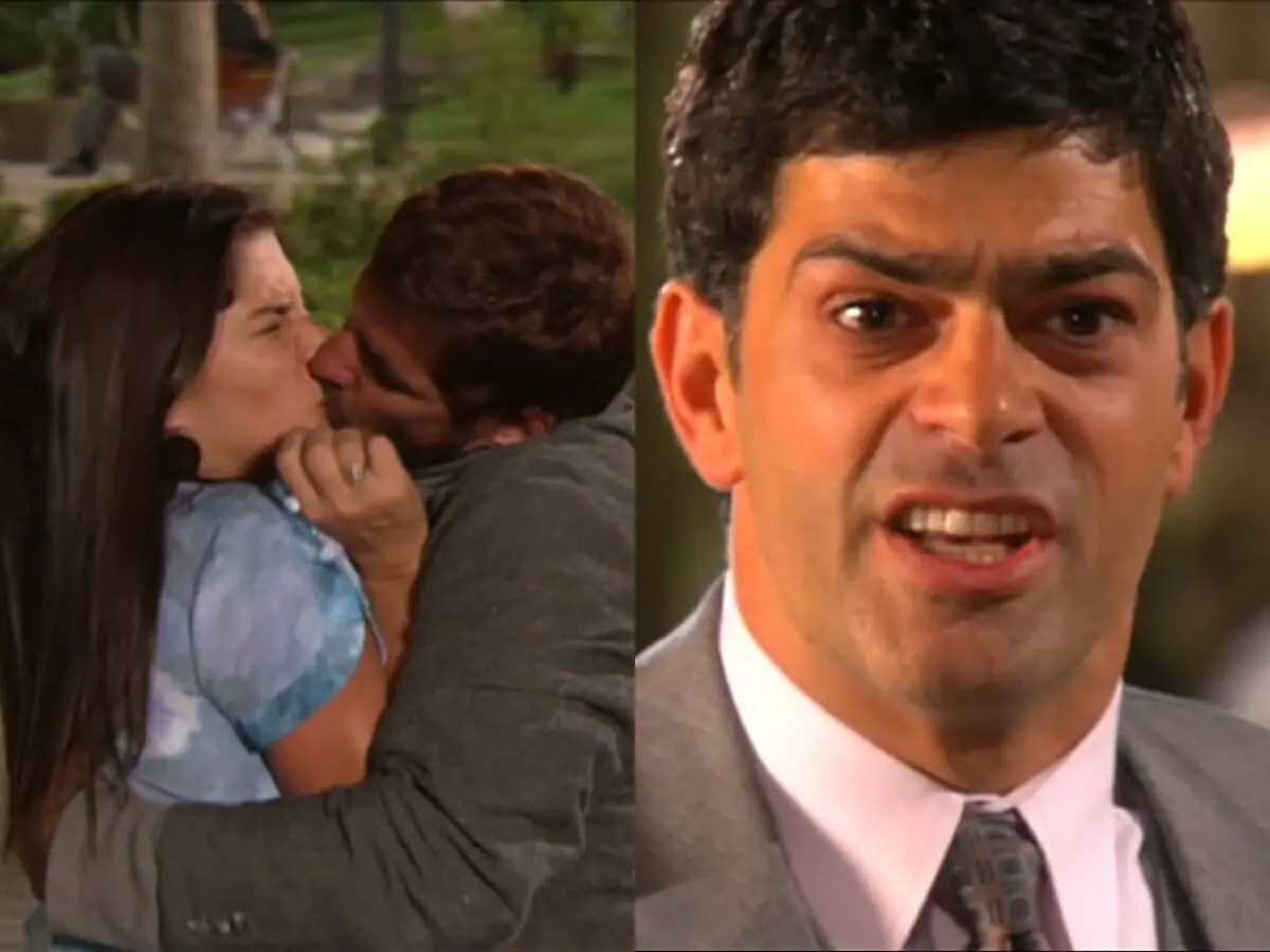 Serena (Priscila Fantin), Guto (Alexandre Barillari) e Rafael (Eduardo Moscovis) de Alma Gêmea