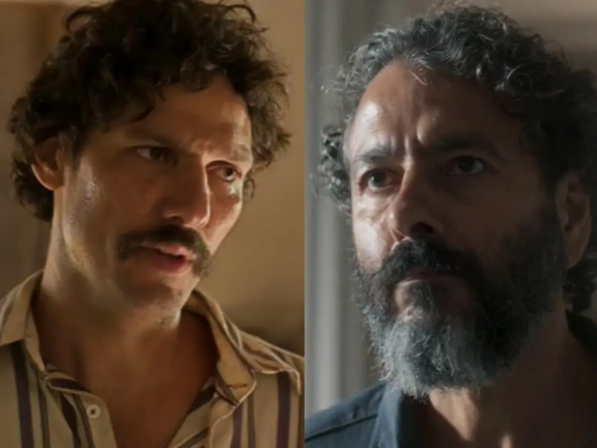 Tibério (Guito) e José Leôncio (Marcos Palmeira) em Pantanal