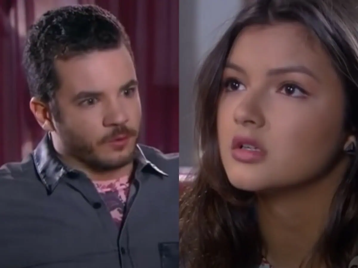 Vitor (Thiago Mendonça) e Cassandra (Bárbara Maia) em Carinha de Anjo
