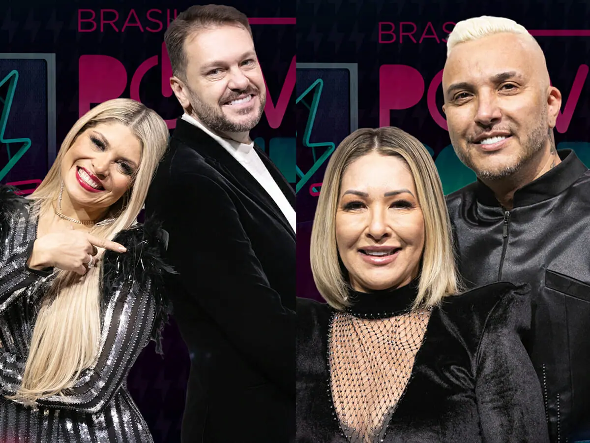 Os casais Adryana Ribeiro e Albert Bressan e Baronesa e Rogério do Power Couple Brasil 6