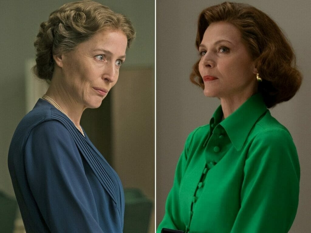 Gillian Anderson (à esq) e Michelle Pfeiffer em The First Lady