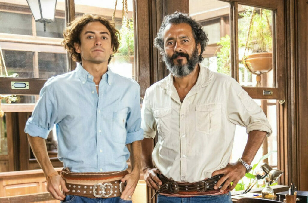 Jove (Jesuíta Barbosa) e José Leôncio (Marcos Palmeira) de Pantanal