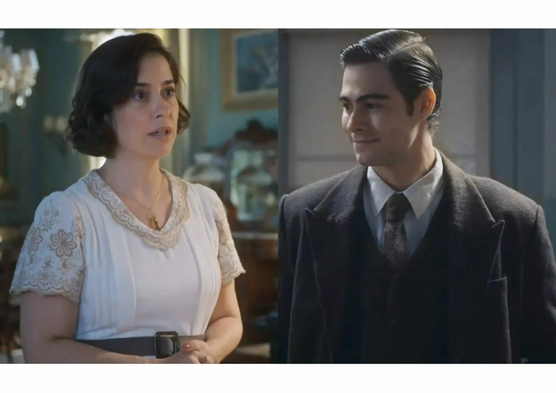 Heloísa (Paloma Duarte) e Davi (Rafa Vitti) de Além da Ilusão
