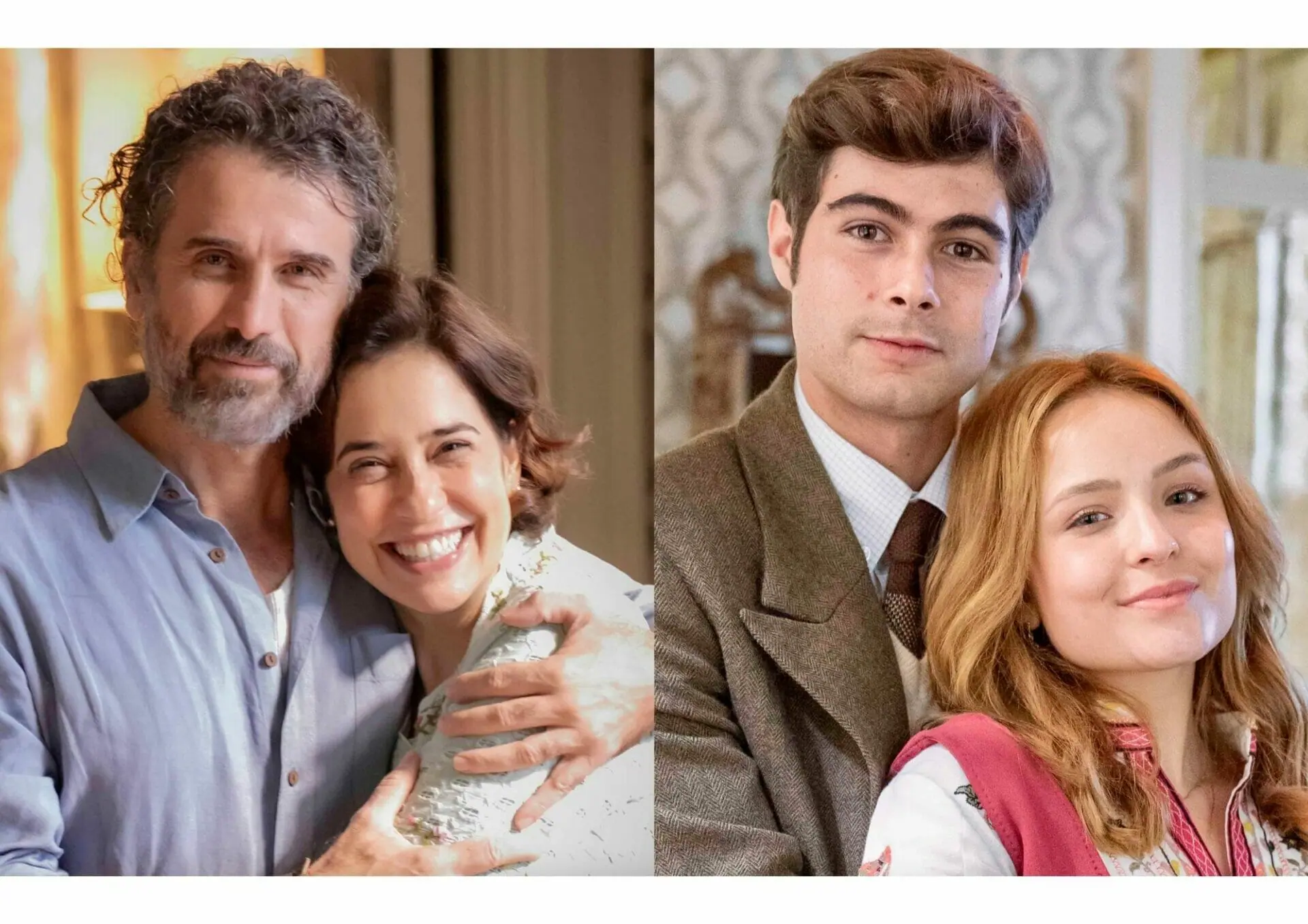 Leônidas (Eriberto Leão), Heloísa (Paloma Duarte), Isadora (Larissa Manoela) e Davi (Rafael Vitti) de Além da Ilusão