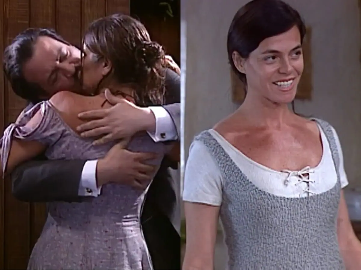 Batista (Luis Melo), Joana (Tássia Camargo) e Berenice (Bernadeth Lyzio) de O Cravo e a Rosa
