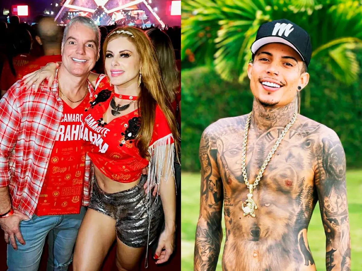 Bruno Salomão, a esposa Deborah Albuquerque e Matheus Yurley