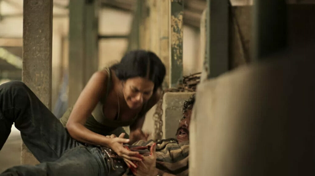 Tibério (Guito) e Muda (Bella Campos) de Pantanal