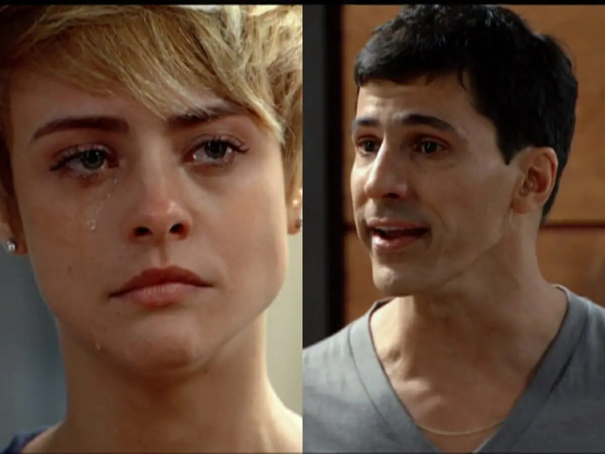 Carolina (Juliana Silveira) e Pedro (Leonardo Brício) de Chamas da Vida