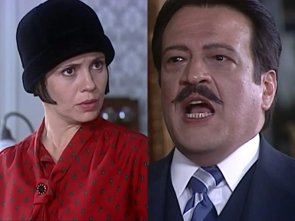 Catarina (Adriana Esteves) e Batista (Luis Melo) de O Cravo e a Rosa