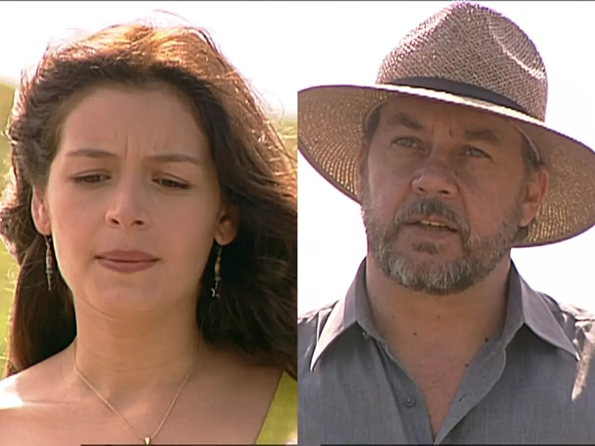 Esmeralda (Bianca Castanho) e Rodolfo (Paulo César Grande) de Esmeralda