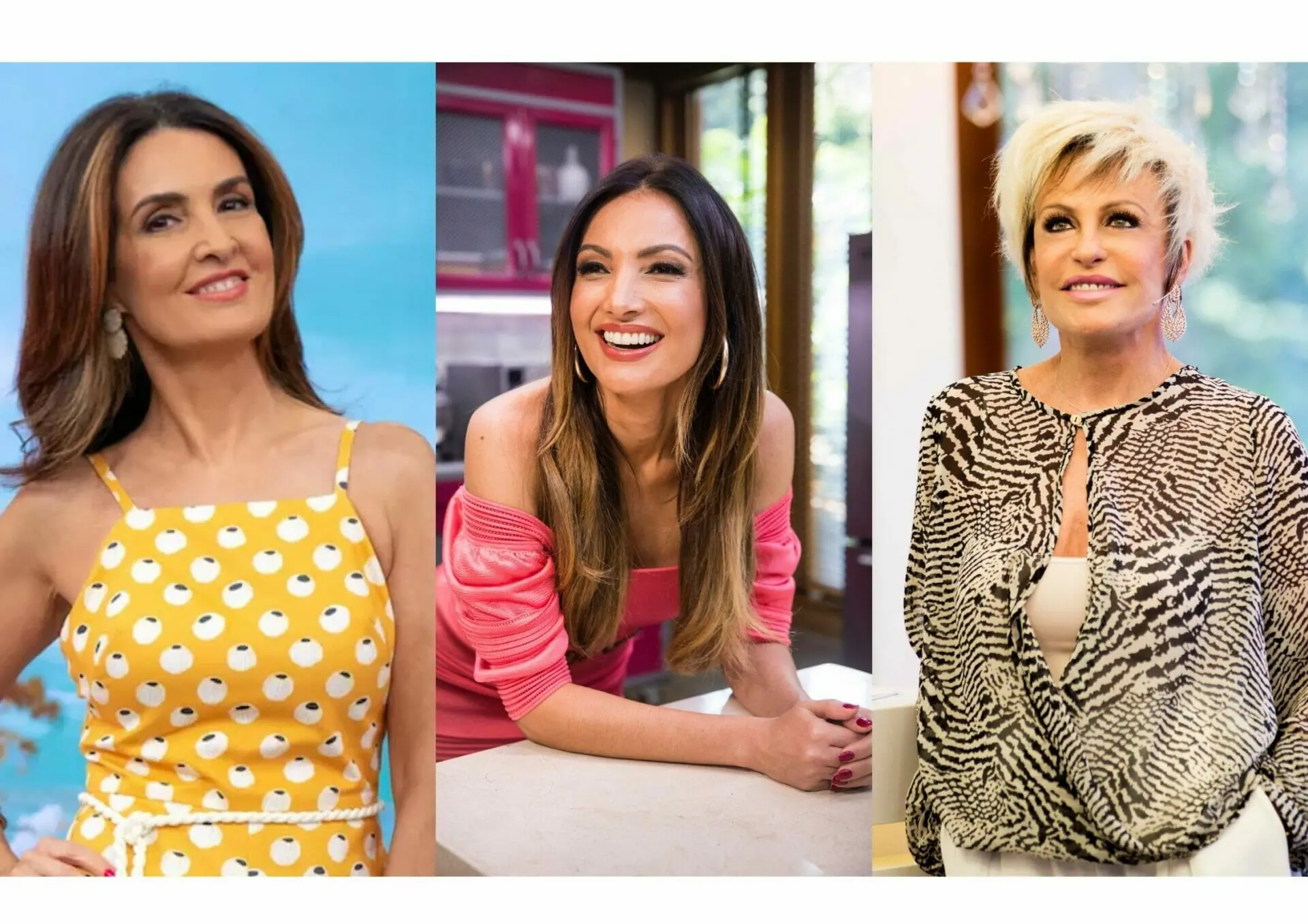 Fátima Bernardes, Patrícia Poeta e Ana Maria Braga nos bastidores da TV Globo