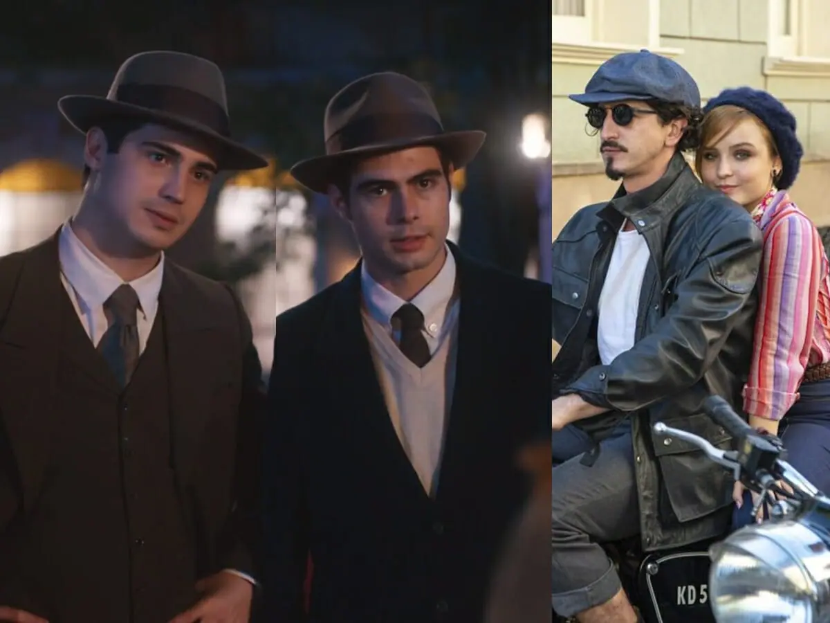 Joaquim (Danilo Mesquita), Davi (Rafael Vitti), Isadora (Larissa Manoela) e Nelsinho (Johnny Massaro) de Além da Ilusão