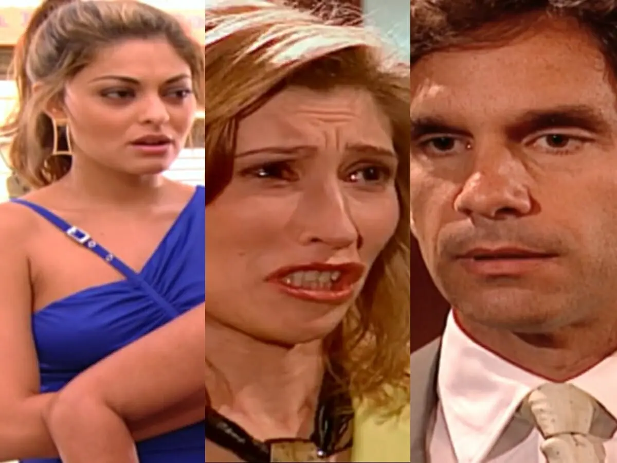 Karla (Juliana Paes), Lidiane (Beth Goulart) e Tavinho (Victor Fasano) de O Clone