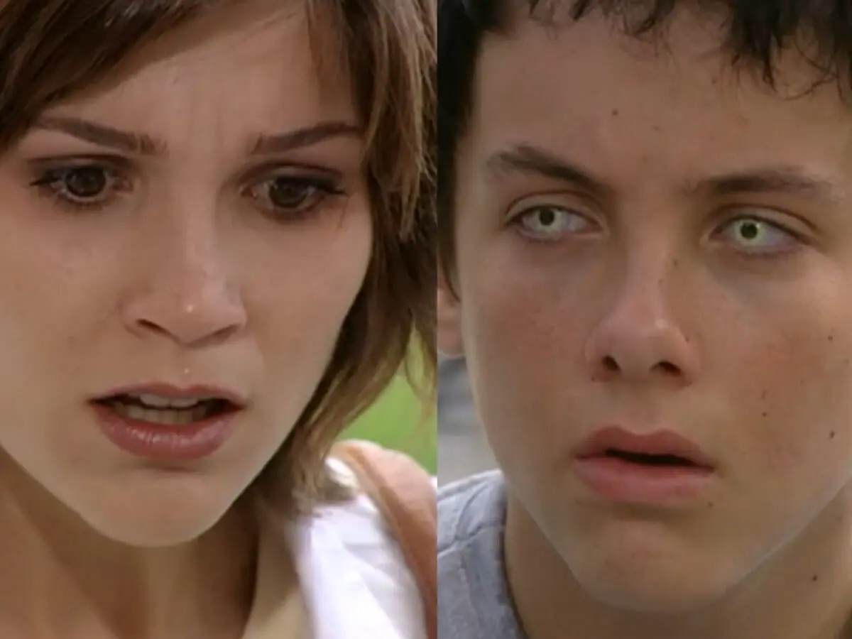 Lívia (Flávia Alessandra) e Zeca (Kayky Brito) em O Beijo do Vampiro