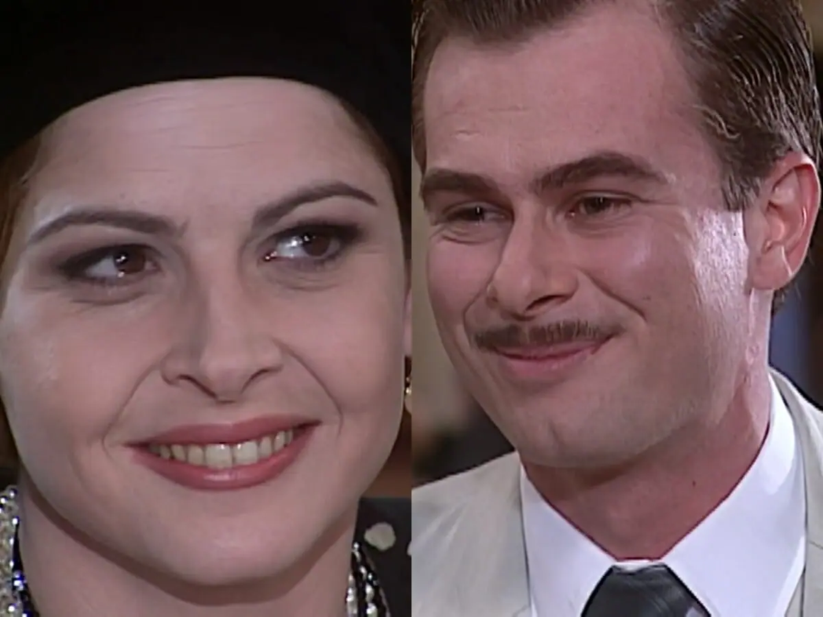 Marcela (Drica Moraes) e Serafim (João Vitti) de O Cravo e a Rosa