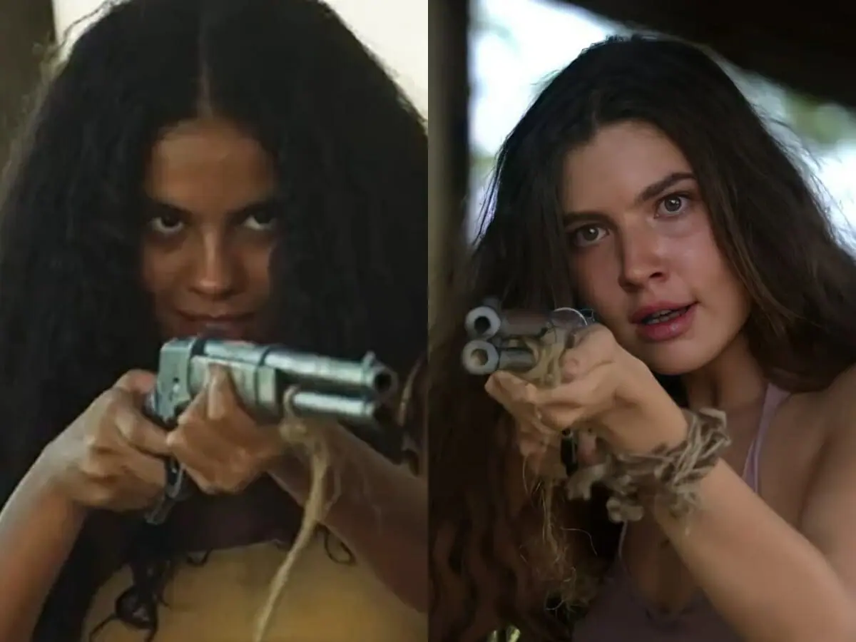 Muda (Bella Campos) e Juma (Alanis Guillen) de Pantanal