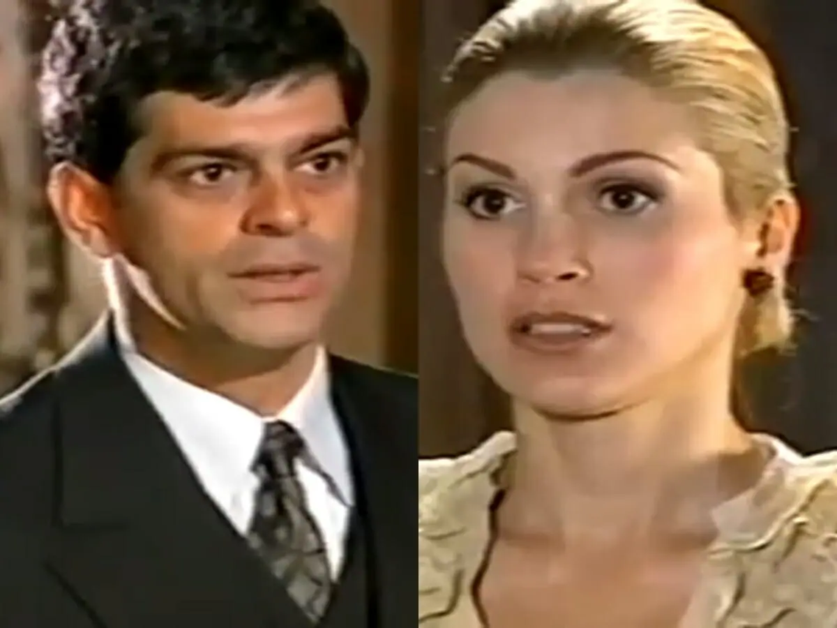 Rafael (Eduardo Moscovis) e Cristina (Flávia Alessandra) de Alma Gêmea