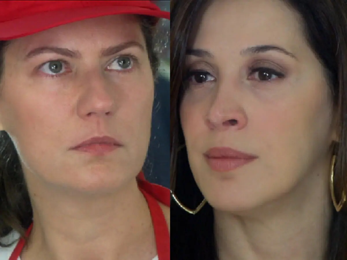 Flora (Patrícia Pillar) e Donatela (Cláudia Raia), de A Favorita