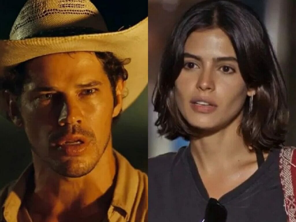 Tadeu (José Loreto) e Guta (Julia Dalavia) de Pantanal