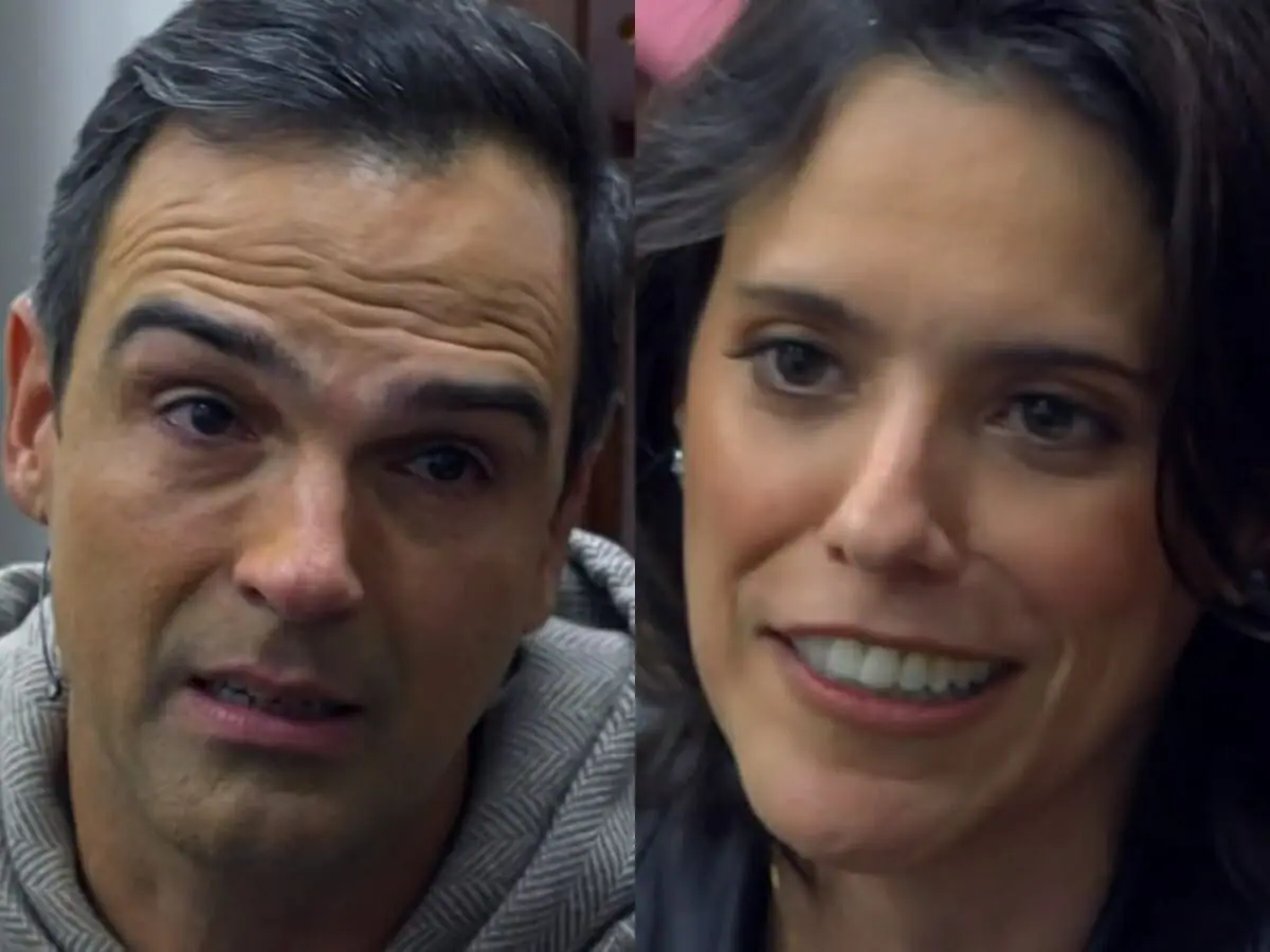 Tadeu Schmidt e a esposa, Ana Cristina, no Domingão com Huck