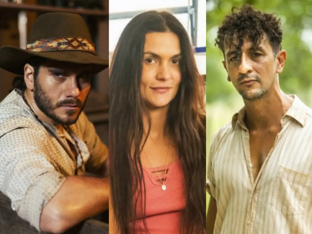 Trindade (Gabriel Sater), Zefa (Paula Barbosa) e José Lucas (Irandhir Santos) em Pantanal