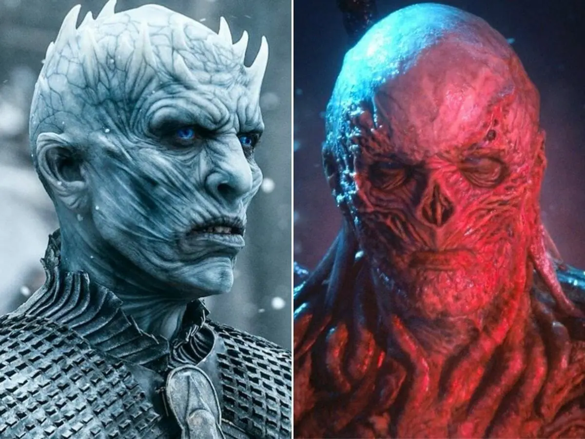 Rei da Noite em Game of Thrones (à esq.) e Vecna em Stranger Things