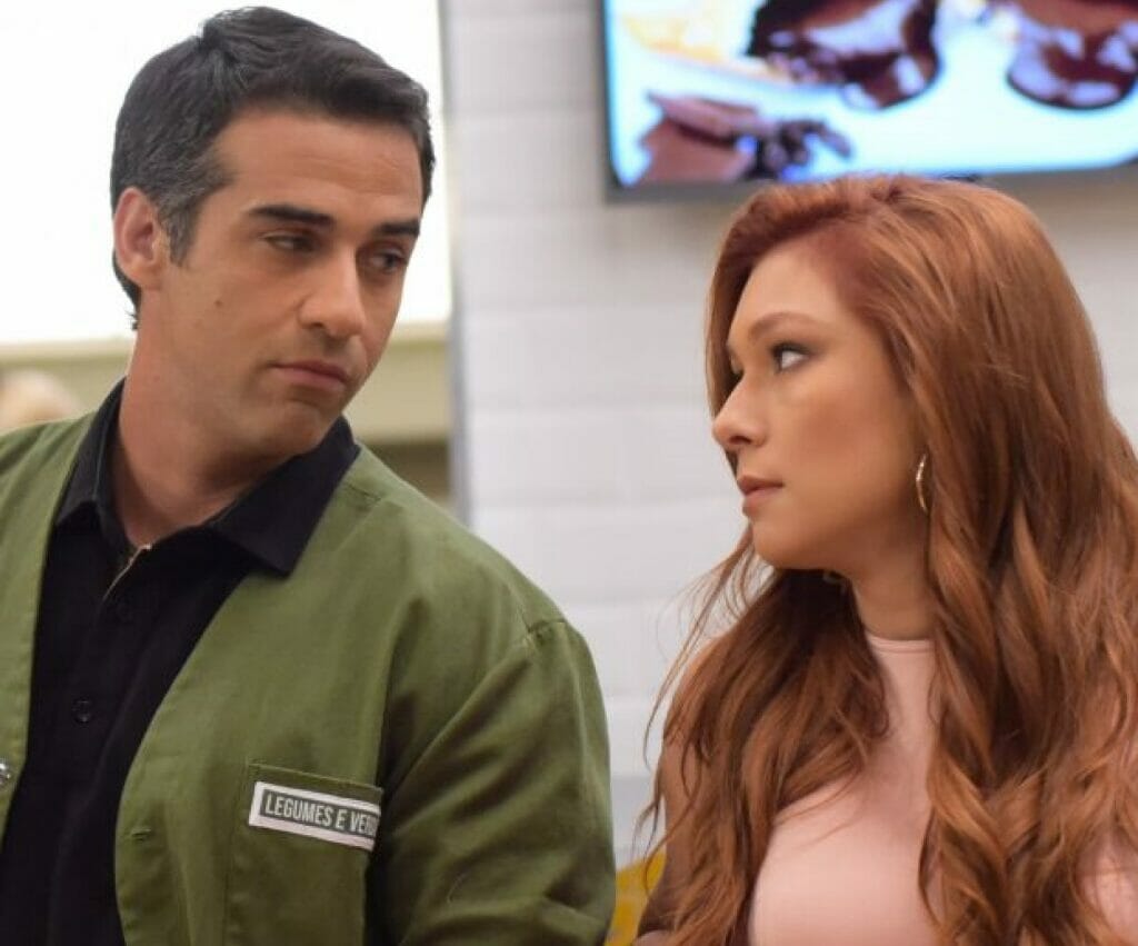 Miguel (Rafael Sardão) e Poderosa (Day Mesquita) em Amor Sem Igual