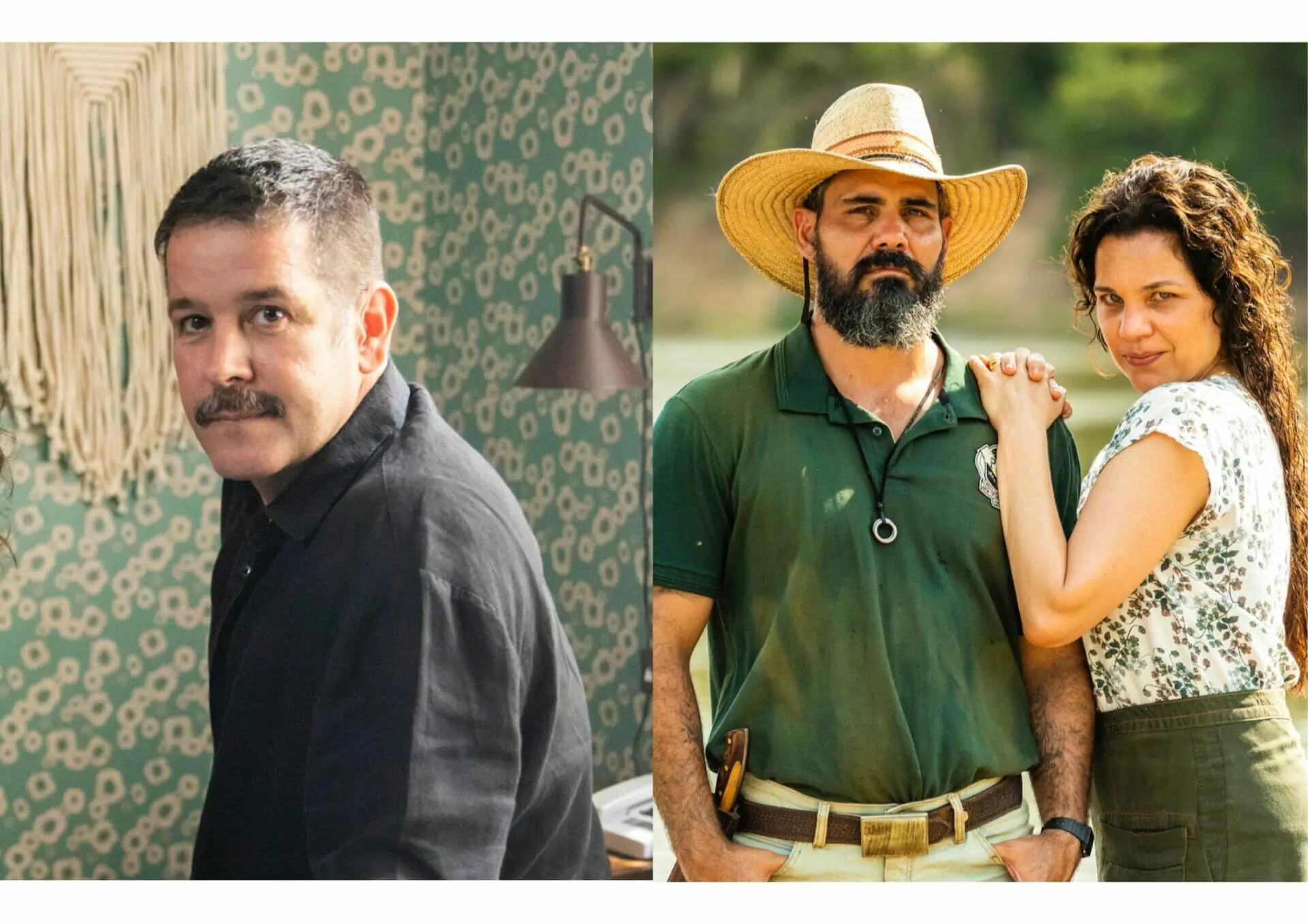Tenório (Murilo Benício), Alcides (Juliano Cazarré) e Maria Bruaca (Isabel Teixeira) em Pantanal