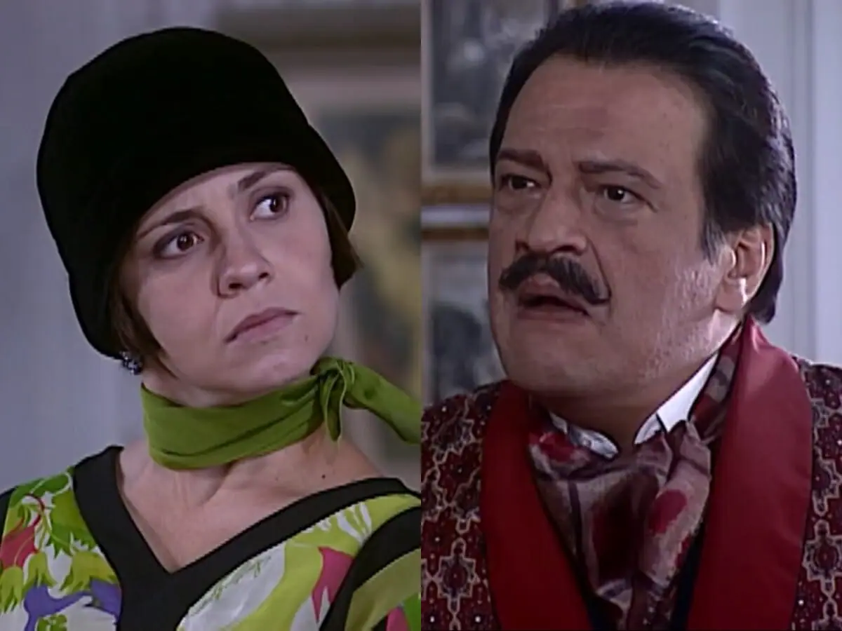 Catarina (Adriana Esteves) e Batista (Luis Melo) de O Cravo e a Rosa