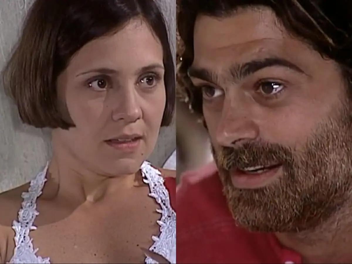 Catarina (Adriana Esteves) e Petruchio (Eduardo Moscovis) de O Cravo e a Rosa