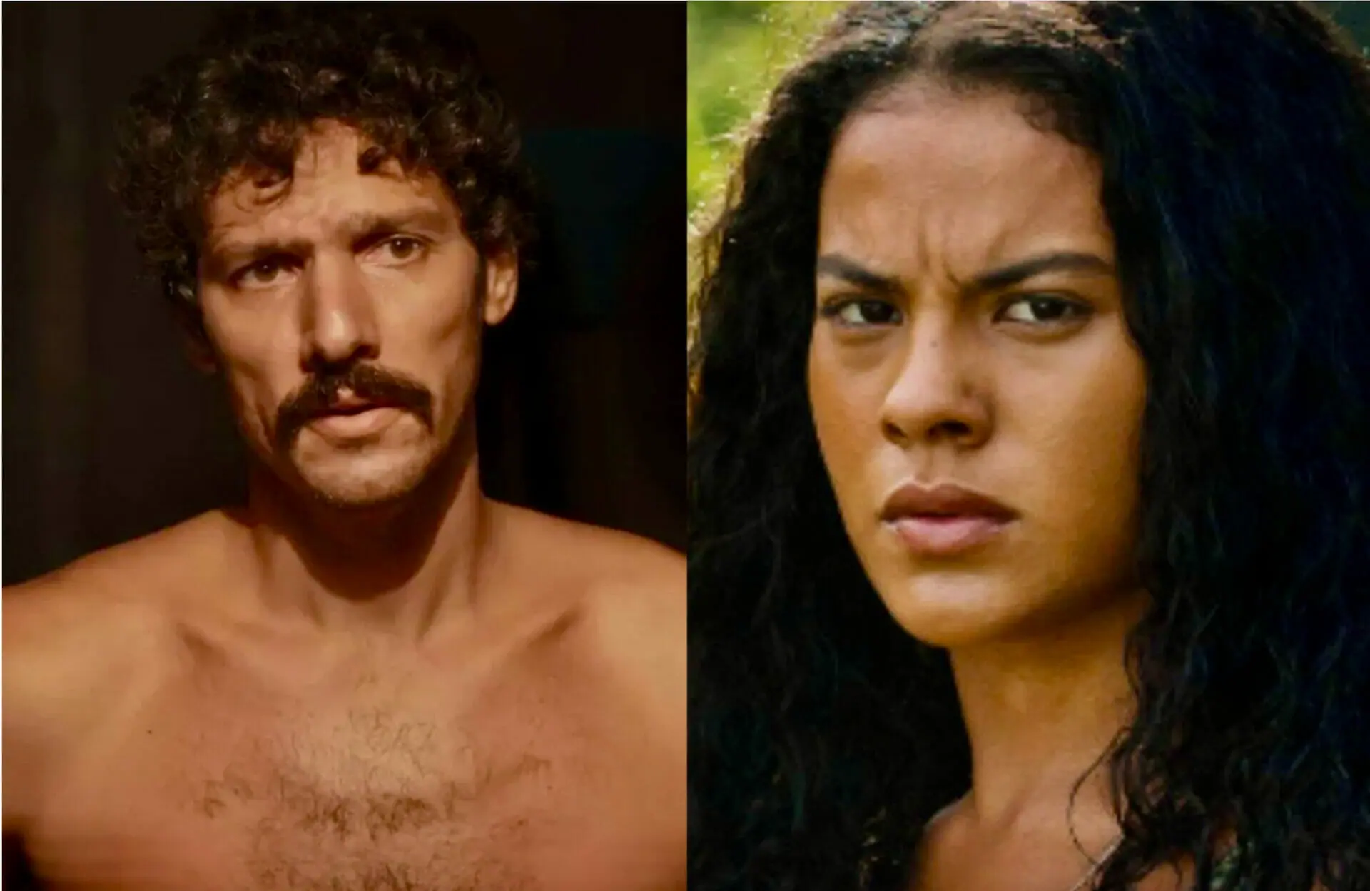 Tibério (Guito) e Muda (Bella Campos) em Pantanal