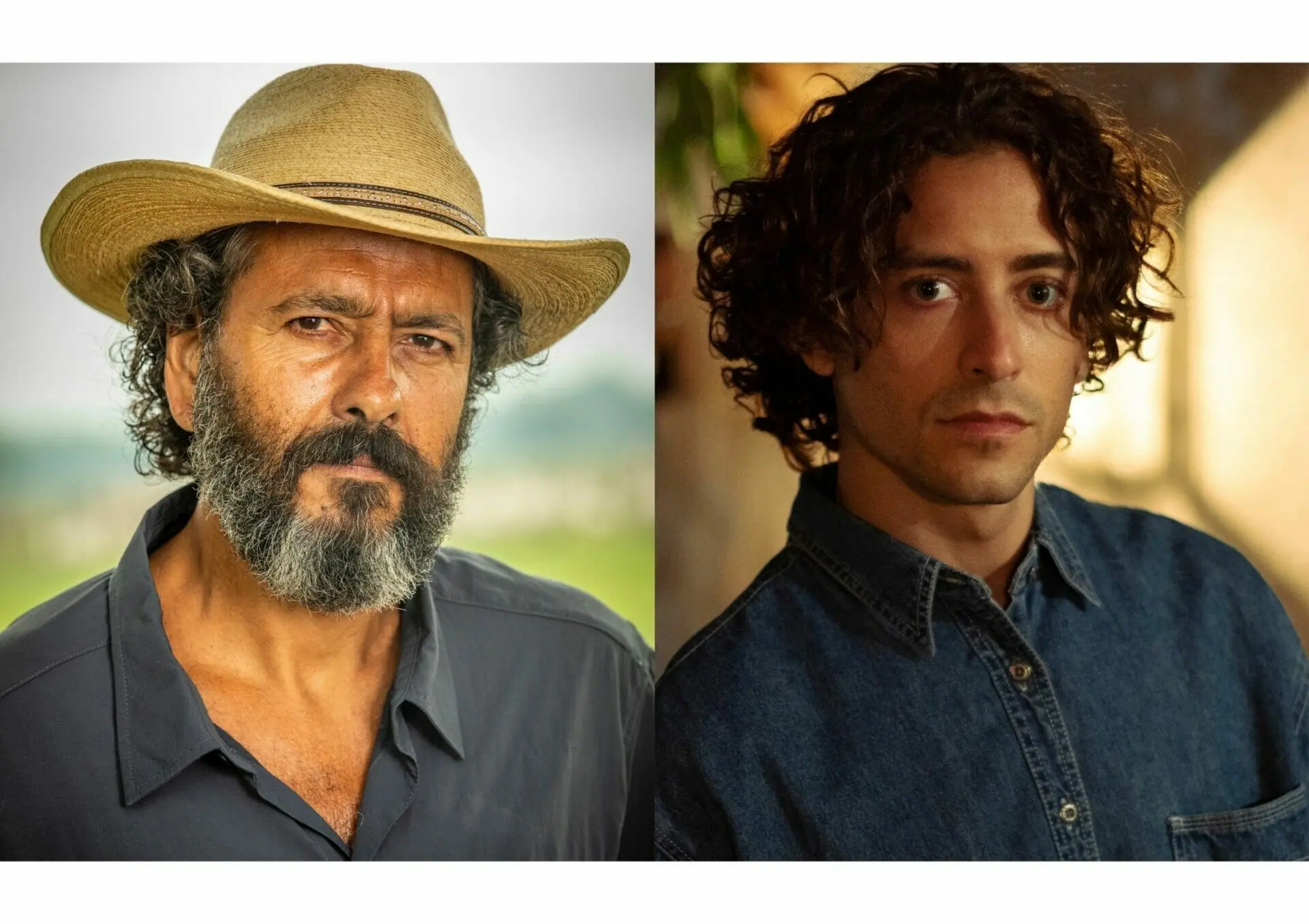 Jove (Jesuíta Barbosa) e José Leôncio (Marcos Palmeira) de Pantanal