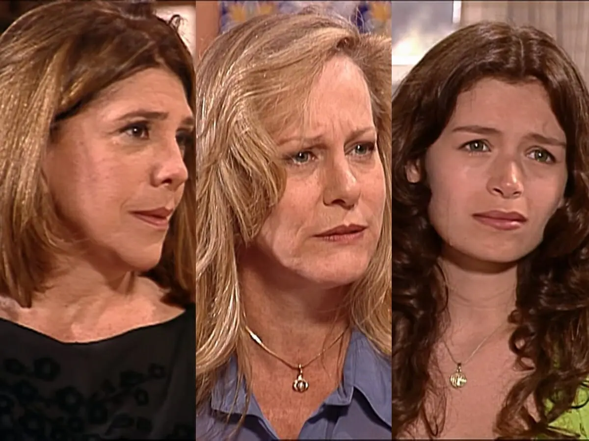 Fátima (Tânia Bondesan), Branca (Lucinha Lins) e Esmeralda (Bianca Castanho) de Esmeralda