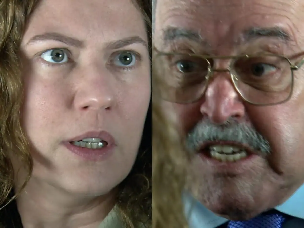 Flora (Patrícia Pillar) e Gonçalo (Mauro Mendonça) de A Favorita
