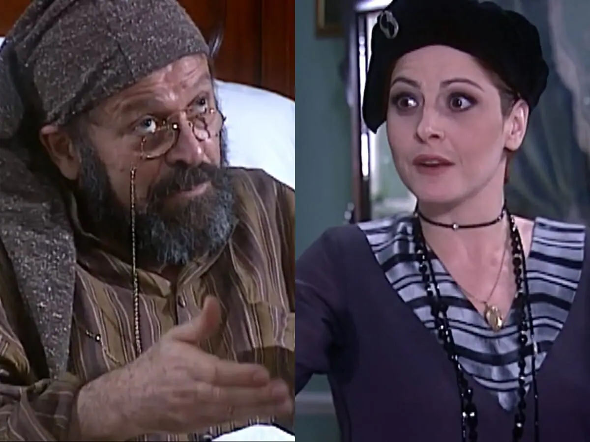 Joaquim (Carlos Vereza) e Marcela (Drica Moraes) de O Cravo e a Rosa