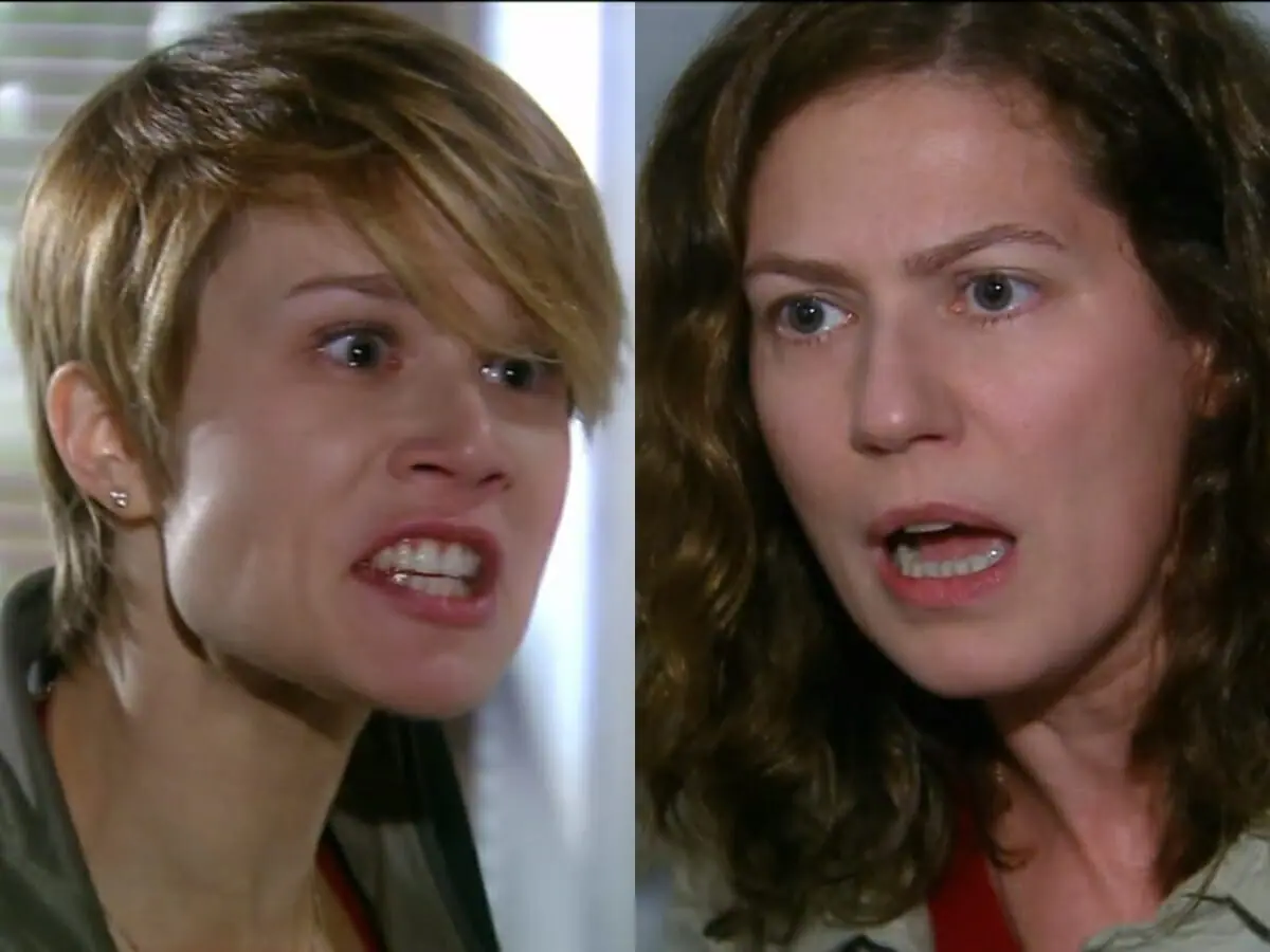 Lara (Mariana Ximenes) e Flora (Patrícia Pillar) de A Favorita