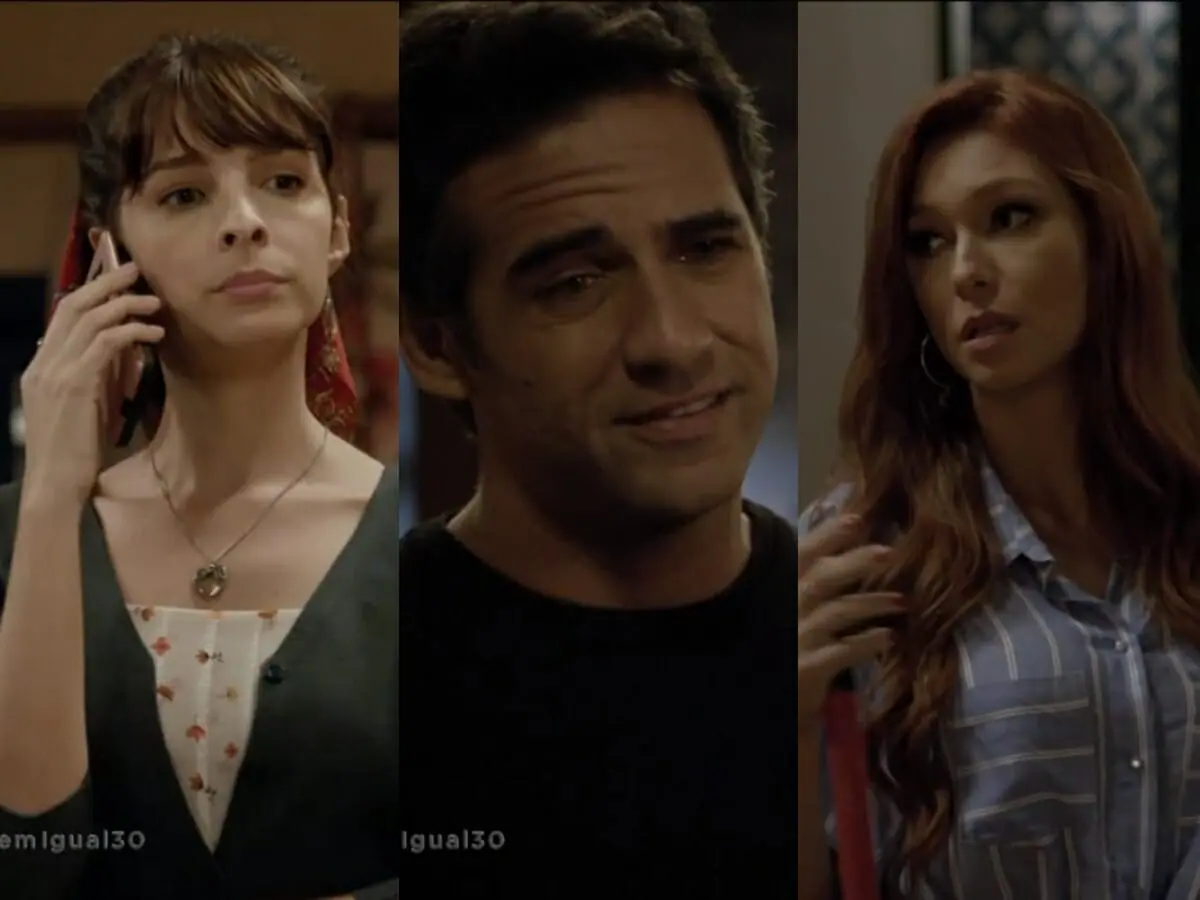 Maria Antônia (Michelle Batista), Miguel (Rafael Sardão) e Poderosa (Day Mesquita) de Amor Sem Igual